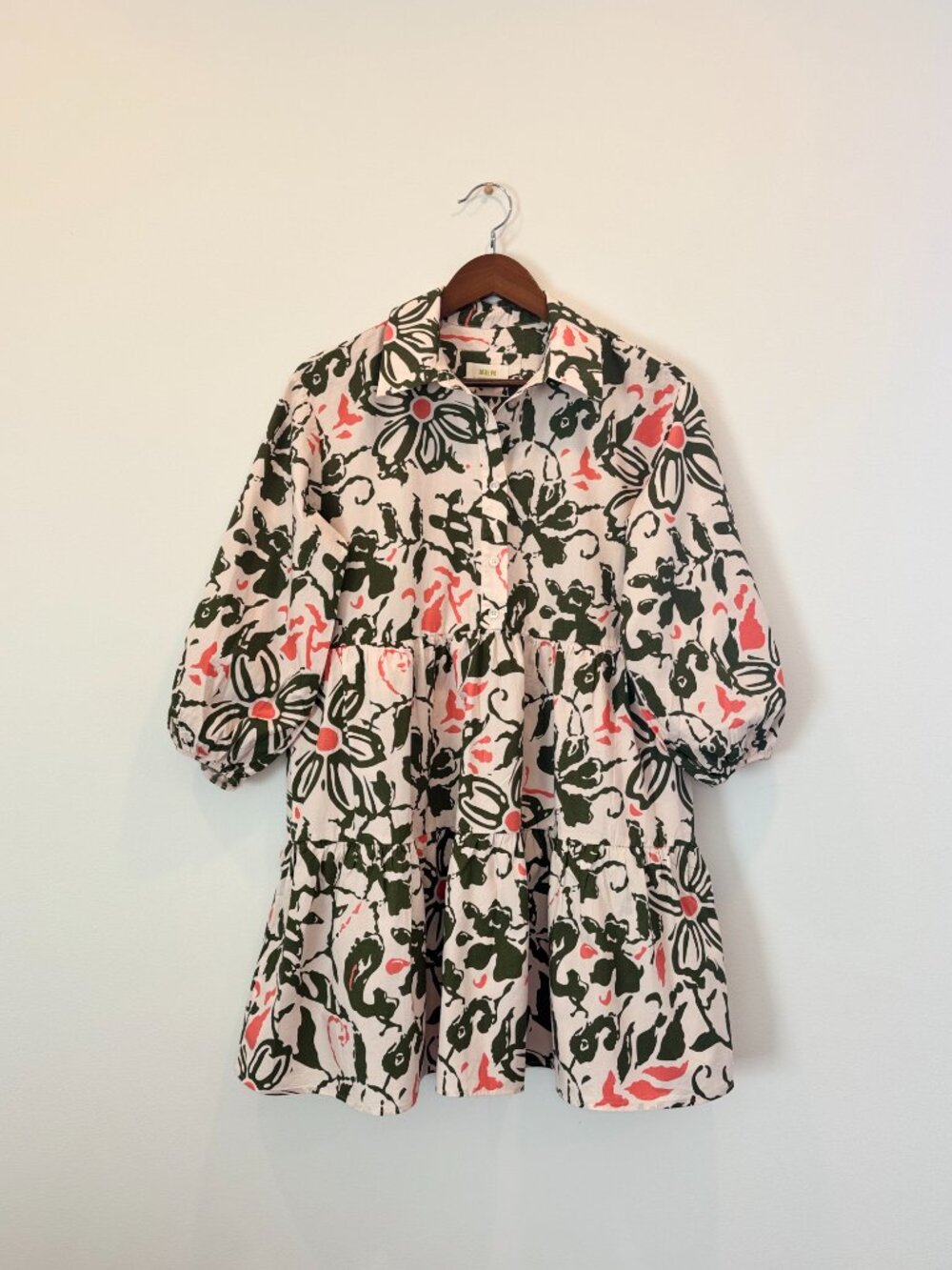 The Bettina Tiered Mini Shirt Dress by Maeve Size S - Picture 6 of 10